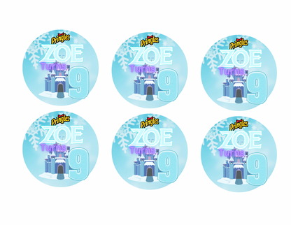 ❄️Editable Frozen Party Favor Digital Template – Instant Canva Download