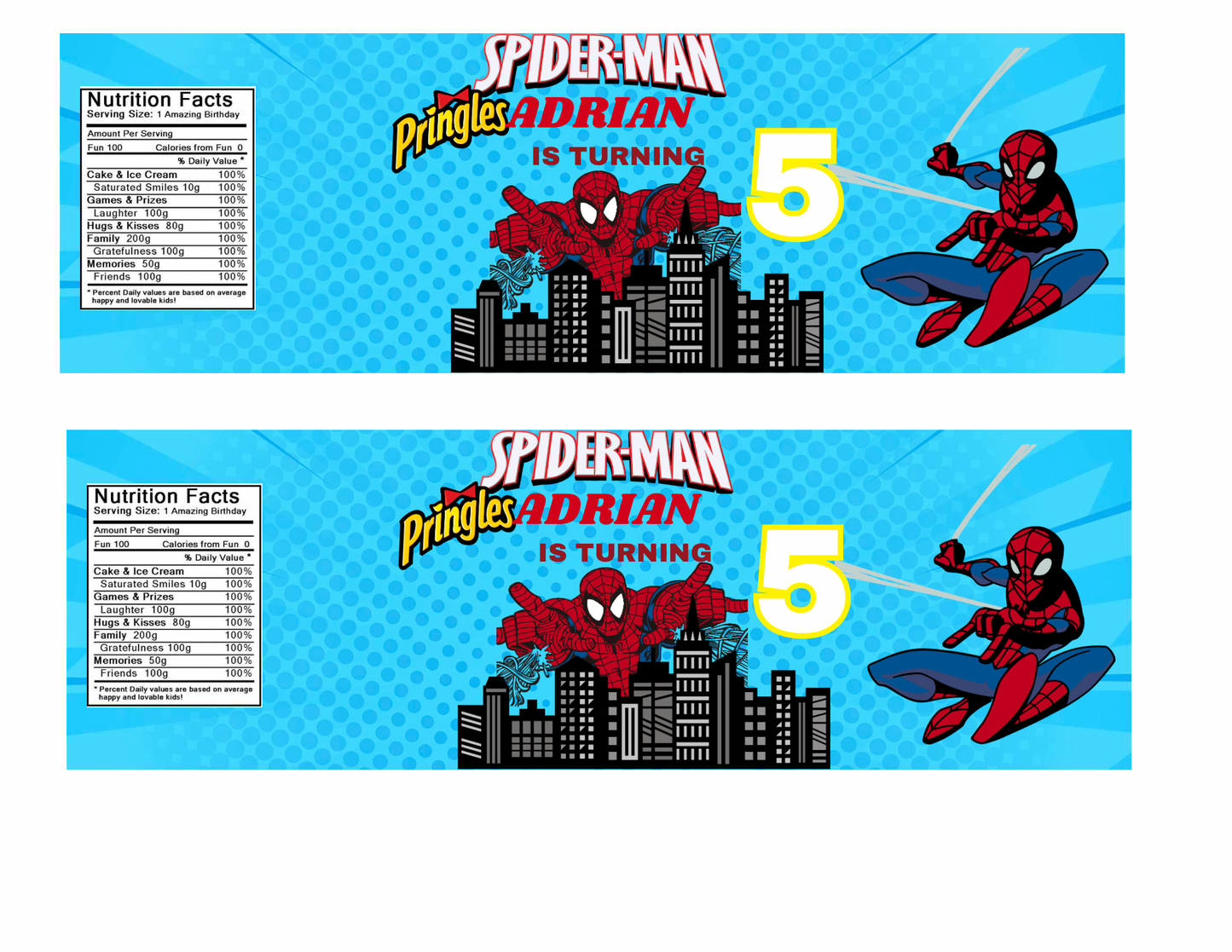 🕷️ Spider World Digital Party Favor Templates – Editable Download