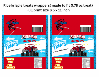 🕷️ Spider World Digital Party Favor Templates – Editable Download