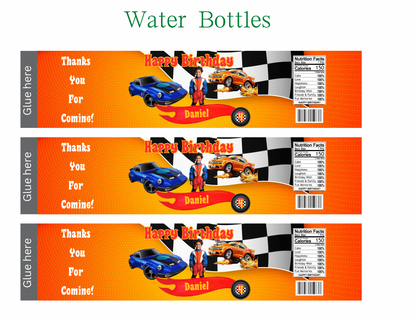 🔥🚗 Hot Cars Digital Party Favor Templates | Canva Editable Download