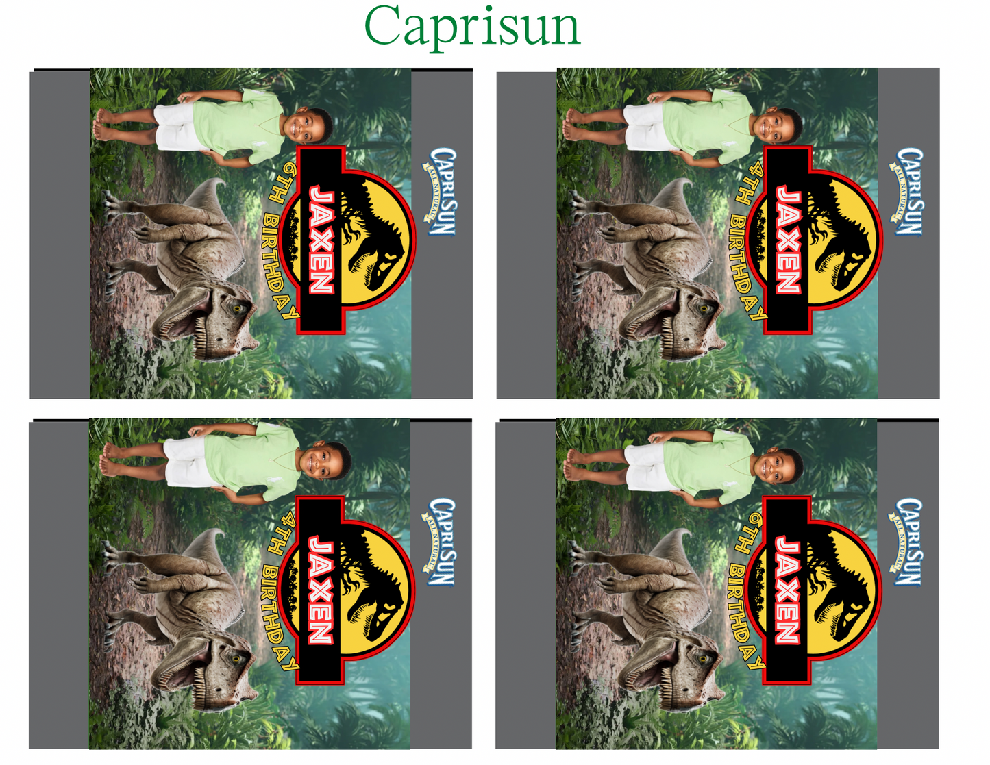 🦖 Green Dino Park Digital Party Favor Templates