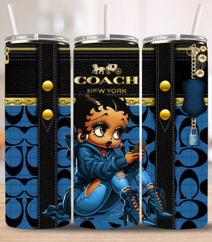 💙 Blue Luxury Inspired 20oz Tumbler includes Lid & Straw