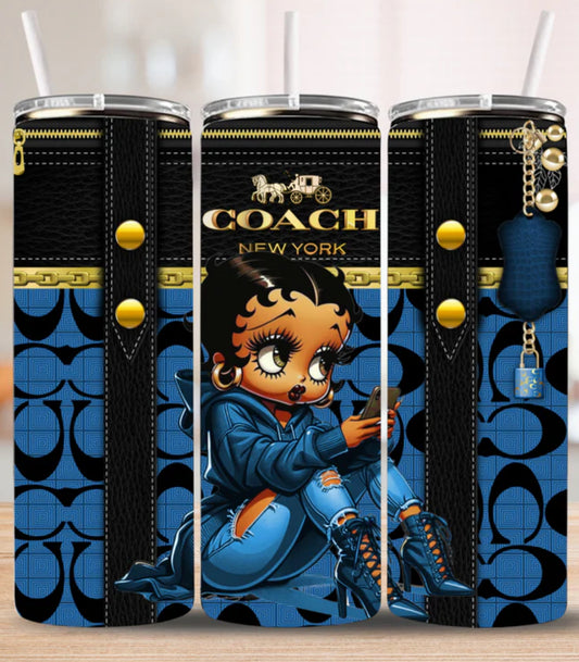 💙 Blue Luxury Inspired 20oz Tumbler includes Lid & Straw