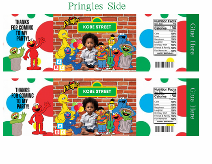 Sesame Street Party Favor Template – Digital Canva Download