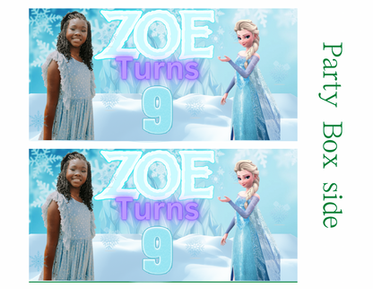 ❄️Editable Frozen Party Favor Digital Template – Instant Canva Download