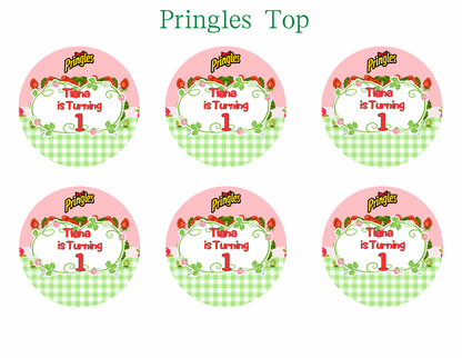 🍓 Editable Strawberry Shortcake Party Favor Template – Canva File
