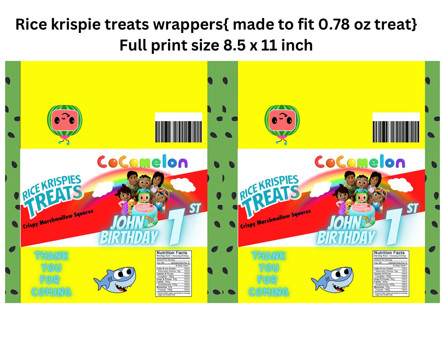 Green CoComelon Digital Party Favor Bundle | JJ Theme Printable Set