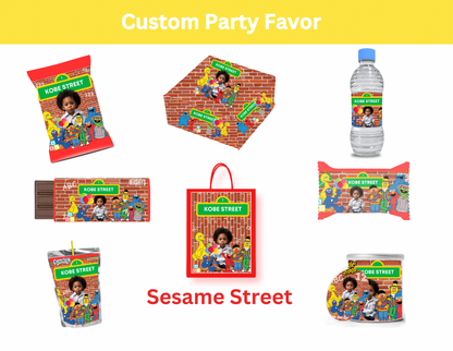 Sesame Street Party Favor Template – Digital Canva Download