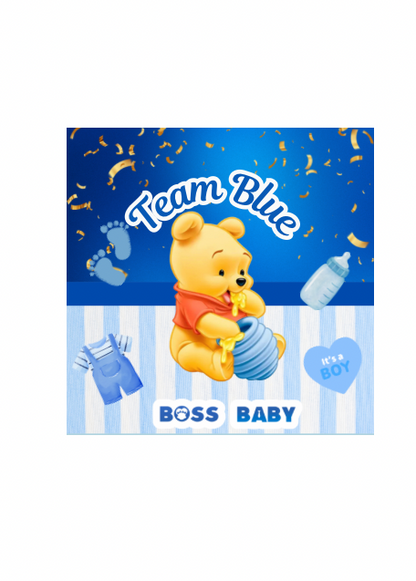 Winnie the Pooh Digital Party Favor Designs – 5 Styles for Baby Shower & Gender Reveal