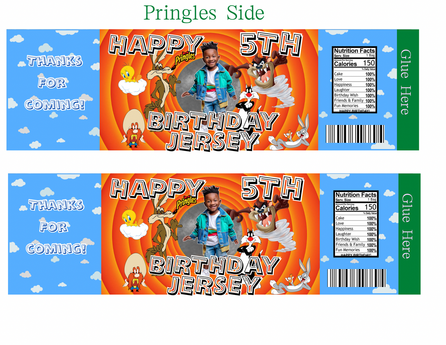 Looney Digital Party Favor Templates | Editable Canva Download
