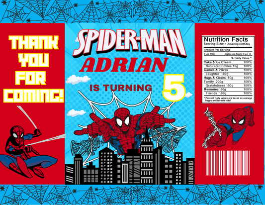🕷️ Spider World Digital Party Favor Templates – Editable Download