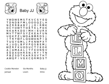 Editable Elmo Coloring Book – Instant Digital Download