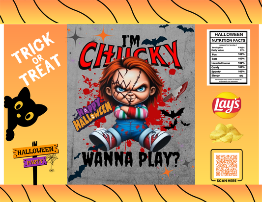 Digital Wanna Play Horror Doll Digital Chip Bag Template