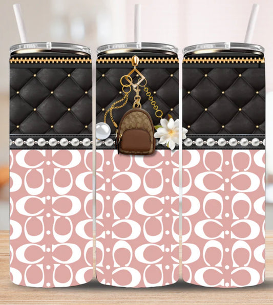 Pink Luxury Purse 20oz Tumbler includes Lid & Straw