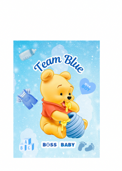 Winnie the Pooh Digital Party Favor Designs – 5 Styles for Baby Shower & Gender Reveal