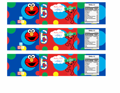 Elmo Birthday Digital Templates | Editable Chip Bags, Capri Sun, Water Bottle, Pringles, Rice Krispies, Hershey Wrappers