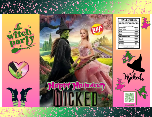 Witch Digital Chip Bag Template | Editable Party Favor Design | Halloween Theme