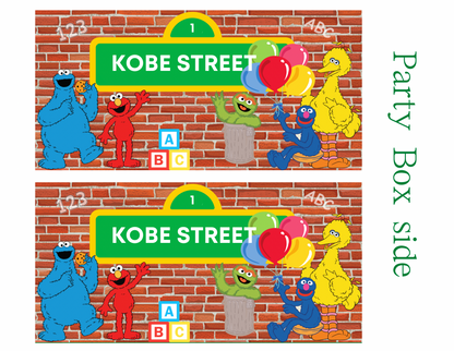 Sesame Street Party Favor Template – Digital Canva Download