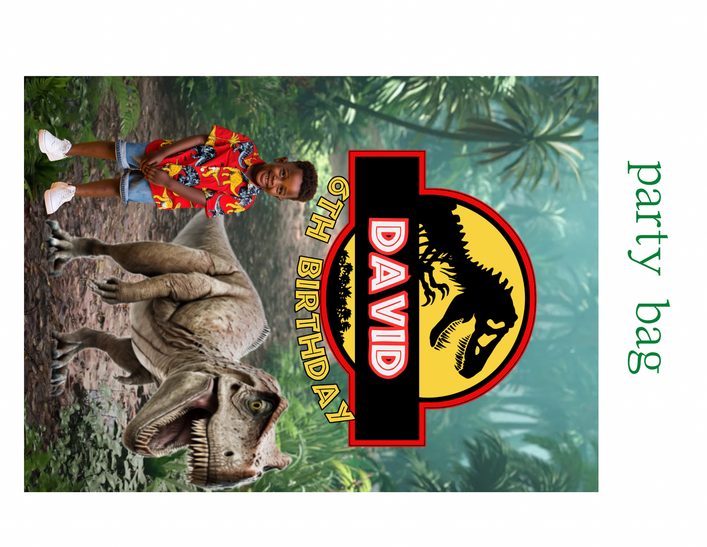 🦖 Green Dino Park Digital Party Favor Templates