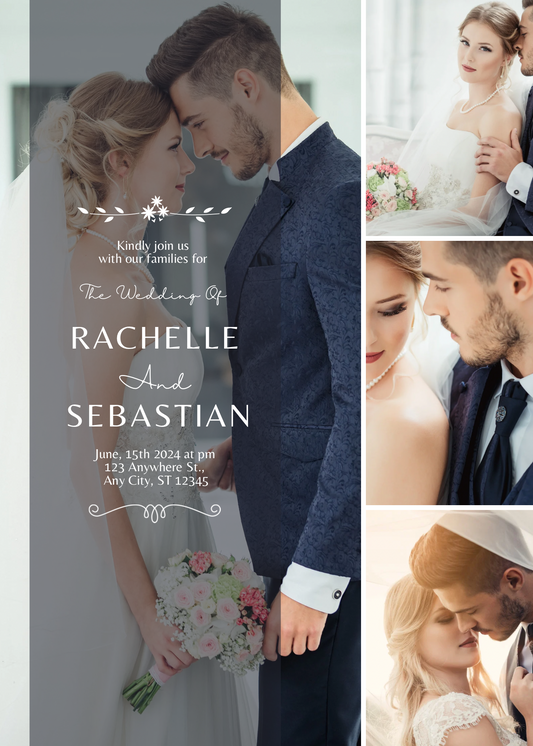 💍 Editable Wedding Invitation Template | Digital Elegant Wedding Invite | Canva Download