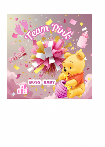 Winnie the Pooh Digital Party Favor Designs – 5 Styles for Baby Shower & Gender Reveal