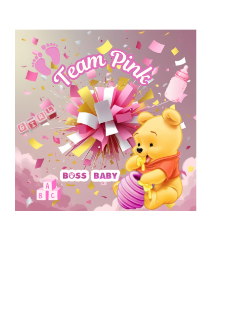 Winnie the Pooh Digital Party Favor Designs – 5 Styles for Baby Shower & Gender Reveal