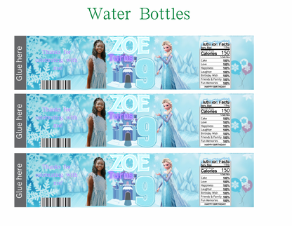 ❄️Editable Frozen Party Favor Digital Template – Instant Canva Download
