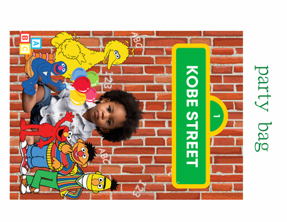 Sesame Street Party Favor Template – Digital Canva Download