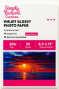 Glossy Inkjet Photo Paper – 8.5x11” (50 Sheets)