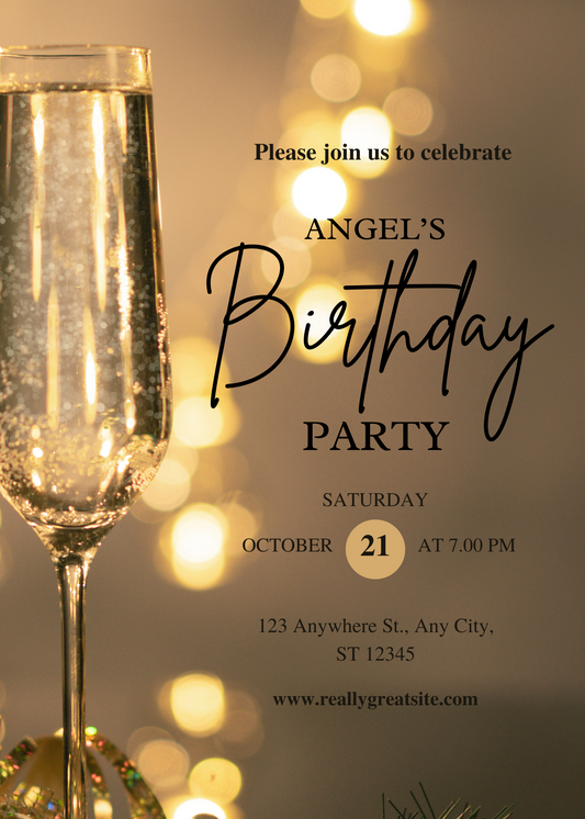 Editable Birthday Invitation Template | Digital Birthday Party Invite | Canva Download
