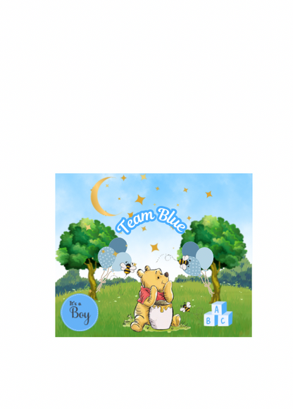 Winnie the Pooh Digital Party Favor Designs – 5 Styles for Baby Shower & Gender Reveal