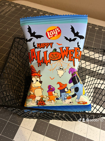 Friends Halloween Digital Chip Bag Template | Editable Party Favor | Kids Spooky Design