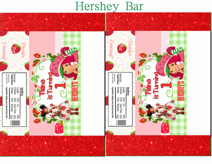 🍓 Editable Strawberry Shortcake Party Favor Template – Canva File
