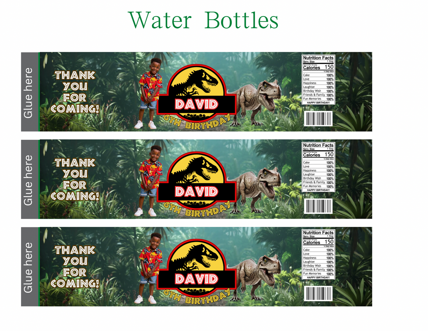 🦖 Green Dino Park Digital Party Favor Templates