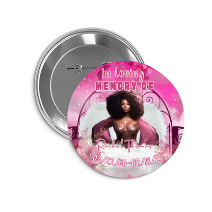 🕊️ Custom Memorial Buttons – Personalized Tribute Keepsake
