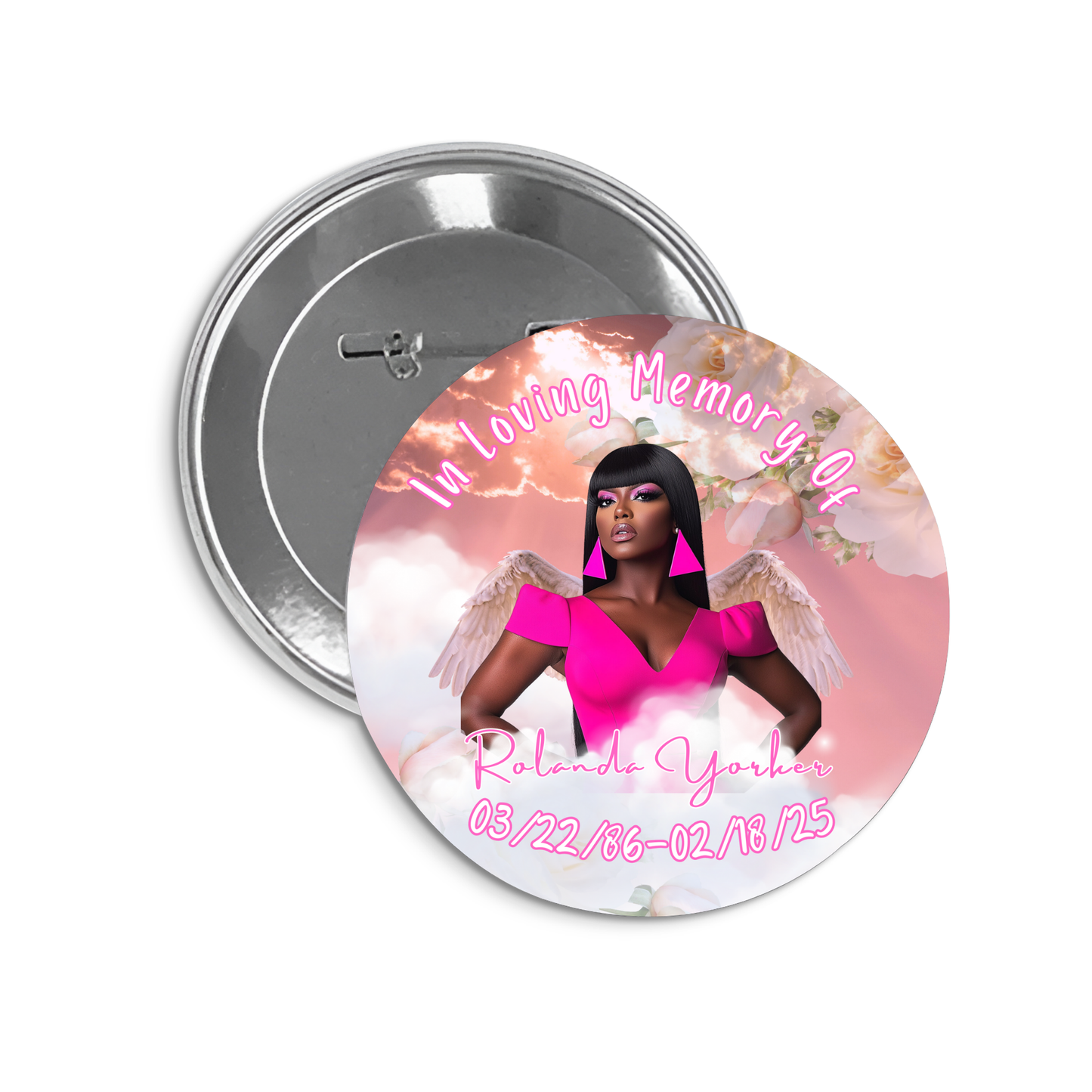 🕊️ Custom Memorial Buttons – Personalized Tribute Keepsake