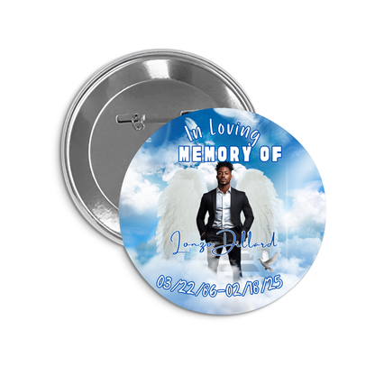🕊️ Custom Memorial Buttons – Personalized Tribute Keepsake